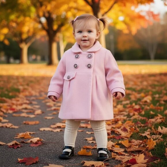 Joe Fresh Classic Pink Wool-Blend Peacoat Size 18-24 Months - Picture 7 of 7